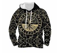 Genérico Sudadera Vikingos Hombre con Capucha Suéter Medieval Hombre Deporte, Negro 29, XXXL