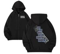 Genérico Sudaderas con Capucha De Moda We GO UP Graphic Zip-up Sudaderas con Capucha Álbum Merch For Hombres Y Mujeres(BLACK1,M)