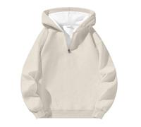 Generico Sudaderas con Capucha para Hombre con Cremallera Cuarto Sudadera Vintage de Manga Larga Casual con Capucha de Moda con Bolsillos con Capucha Cómodo, Cómodo Y Cálido, beige, S
