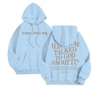 Genérico Sudaderas con Capucha para Hombre - Sweat à Capuche décontracté pour Homme Coupe Ample Avec imprimé pour l'automne et l'hiver Confortable et Streetwear (Light Blue XL)