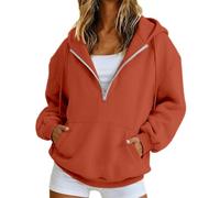 Genérico Sudaderas Cremallera Mujer,Sudadera Femenina con Capucha Holgada Cremallera Parcial Y Bolsillo Tejido para Uso Cotidiano DiseñO Casual VersáTil Temporadas FríAs Abrigo Ligero De Estilo
