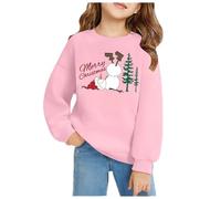 Genérico Sudaderas De Navidad NiñOs,Sudadera De Manga Larga con Cuello Redondo Y Estampado GráFico NavideñO Europeo Y con Bordes para NiñOs De OtoñO E Invierno