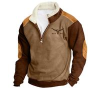 Generico Sudaderas Hombre Sudadera con Capucha De Manga Larga Estampada Cómoda Y Relajada Moda Hombre Chaqueta Niño 16 Años Elegante, marrón, Small