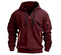 Genérico Sudaderas Hombres del Premium Deporte Largo Forro Tallas Grandes Sudaderas Largos Moda Cortavientos Elegante Trabajo Chaqueta Bomber Hombre Vino XL