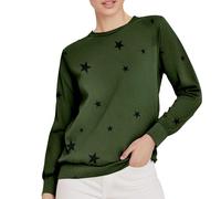 Genérico Sudaderas Mujer Oversize Long Sudadera sin Capucha Algodón Sudadera Casual Cuello Redondo Sudadera Manga Larga Loungewear Casa Top Impreso Tops Mi Temporada Tops Top Top, verde, XL
