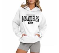 Genérico Sudaderas Mujers con Capucha Top Mujer Deporte Estampado de Letras Sudadera con Bolsillos una Sudadera Llena de Estrellas Ropa de Calle La Estrella Brillante