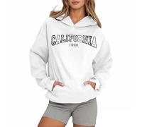 Genérico Sudaderas Mujers con Capucha Top Mujer Deporte Estampado de Letras Sudadera con Bolsillos una Sudadera Llena de Estrellas Ropa de Calle La Estrella Brillante