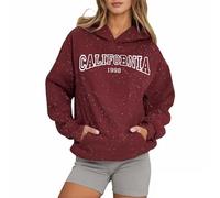 Genérico Sudaderas Mujers con Capucha Top Mujer Deporte Estampado de Letras Sudadera con Bolsillos una Sudadera Llena de Estrellas Ropa de Calle La Estrella Brillante
