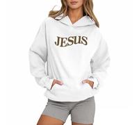 Genérico Sudaderas Mujers con Capucha Top Mujer Deporte Estampado de Letras Sudadera con Bolsillos una Sudadera Llena de Estrellas Ropa de Calle La Estrella Brillante