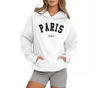 Genérico Sudaderas Mujers con Capucha Top Mujer Deporte Estampado de Letras Sudadera con Bolsillos una Sudadera Llena de Estrellas Ropa de Calle La Estrella Brillante