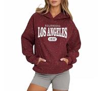 Genérico Sudaderas Mujers con Capucha Top Mujer Deporte Estampado de Letras Sudadera con Bolsillos una Sudadera Llena de Estrellas Ropa de Calle La Estrella Brillante
