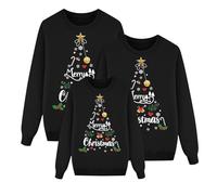 Genérico Sudaderas Navidad Familia Jersey Punto para Hombre Mujer Jersey Navideñas Familiares Jerseys de Navidad para Parejas para el Invierno Sudadera Navideña Familiar Mujer