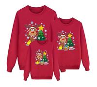 Genérico Sudaderas Navideñas Familiares Suéter Familia Invierno Jersey Navideño Familiar Manga Larga Pullover Mujer Hombre Niño Niña Chica Chico Christmas Jumper Blusas Cuello Redondo Tops S26