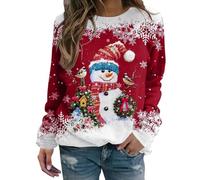 Genérico Sudaderas Navideñas Mujer Sweater Sudaderas Navideñas Mujer Túnica Pullover Ugly Xmas Camisas Festival Fiesta Christmas Jumper Blusas Año Nuevo Pullover