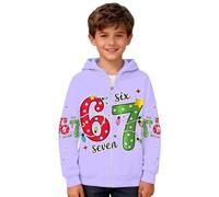 Genérico Sudaderas Niña Estiloso Sudadera para Niños con Estampado 67 con Capucha De Manga Larga, Días Fríos, Detalles Finos, Talla 3-12 Años