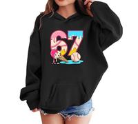 Genérico Sudaderas Niña Excelente Sudadera con Capucha Moda para Niños con Estampado De Helado Y Número 67, Otoño-Invierno-Invierno, Talla 1-12 Años, Aire Libre, Detalles Finos