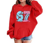 Genérico Sudaderas Niño Flexible Sudadera con Capucha Estilo Actual para Niños con Estampado De Helado Y Número 67, Otoño, Talla 1-12 Años, Invierno, Detalles Exquisitos