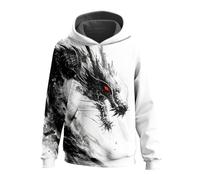 Generico Sudaderas vikingas para hombre sudadera de manga larga estampada en 3D Suéter Ink Wash Painting Mitología Norrena Abrigo Casual Suelta con Bolsillo Estilo Dragon Totem de Negocios Hombres