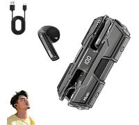 Genérico Suerteyay Semi-in-Ear Wireless Headset, Semi in Ear Bone Conduction Earbuds Bluetooth, Mecha Appearance, HiFi Sound, Long Battery Life, Clear Stereo for Games and Daily Use (Black)