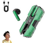 Genérico Suerteyay Semi-in-Ear Wireless Headset, Semi in Ear Bone Conduction Earbuds Bluetooth, Mecha Appearance, HiFi Sound, Long Battery Life, Clear Stereo for Games and Daily Use (Green)