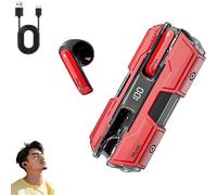 Genérico Suerteyay Semi-in-Ear Wireless Headset, Semi in Ear Bone Conduction Earbuds Bluetooth, Mecha Appearance, HiFi Sound, Long Battery Life, Clear Stereo for Games and Daily Use (Red)