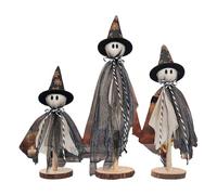 Generico Süße Deko - Juego de 3 piezas de Halloween Skulptur | Rustikale Holzfiguren Deko für Männer und Frauen, Schreibtisch, Party, Urlaub, Zuhause, Kreative für Halloween, Dekorative