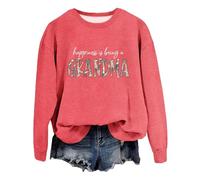 Genérico Suéter de Hombre -Shirt -Madre para Mujeres, Camisa de otoño con cuello redondo sin capucha, Es ser una madre suéter de las mujeres blanco, rojo sandía, L