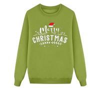 Genérico suéter de Navidad familia a juego estilo papá manga larga cuello redondo polar impresión Santa Claus cómodo suave para fiestas ideal reuniones suéter caliente Father, verde, M