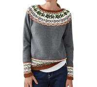 Genérico Suéter Estampado para Mujer, Holgado, Cuello Redondo, Bloque de Color, Tejido, Informal, cómodo, Camiseta de Moda, Hilo Suave
