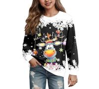 Genérico Suéter Informal para niñas con diseño Elegante y cómodo Ideal para Uso Diario en Actividades Escolares o de Ocio ofreciendo versatilidad en Cualquier Temporada del año (Black, 9-10 Years)