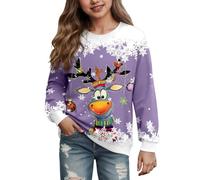 Genérico Suéter Informal para niñas con diseño Elegante y cómodo Ideal para Uso Diario en Actividades Escolares o de Ocio ofreciendo versatilidad en Cualquier Temporada del año (Purple, 9-10 Years)