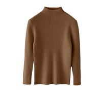 Genérico Suéteres para Niñas de Manga Corta Cuello Alto Suelto Base Suéter Vestido De Noche Chica Gran Tamaño, café, 4-5 Años