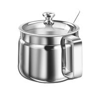 Genérico Sugar Container For Coffee Bar - 500ml Efficient Stainless Steel Canister, 10.5x9cm Seasoning Container With Lid And Spoon | Easy Cleaning For Kitchen Tea Sugar Salt Oil Seasoning Cooking