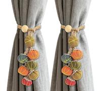 Genérico Sujetacortinas - 2 Piezas Ajustables con Diseño de Calabaza para Cortinas | Sujetadores Boho para Cortinas,para Ducha Exterior Interior Baño Guardería Acción De Gracias Otoño