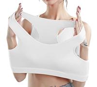 Genérico Sujetador Antiarrugas Escote Dormir Sujetador sin Tirantes para Mujer, Deportivo, a de Golpes, Grande, Sexy y cómodo Ropa Interior Azul (White, L)