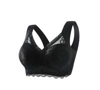 Genérico sujetador azul sujetador corrector para mujer, sin costuras, sexy, inalámbrico, transpirable, para mujeres mayores, para el Diario Body Gainant Fesse, Le Noir, 4X-Large