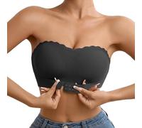 Genérico Sujetador Bandeau sin Tirantes para Mujer Sujetadores sin Aros Hebilla Delantera Invisible Push Up Bra con Relleno Colores Puros Bralette de Moda Suave Y Cómodo