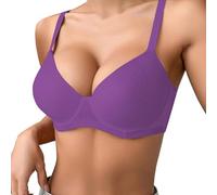 Genérico Sujetador Básico para Mujer Seamless Wireless Push Up Bras Push Up Cuello V Bralette Tejido Cómodo Transpirable Sports Bra Básicos Bandolera Ajustable Sujetador Tallas Grandes Sostenes