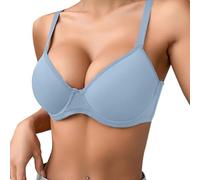 Genérico Sujetador con Aros para Mujer Sexy Push Up Cuello V Sujetador sin Relleno Comfort Tirantes Ajustables Sujetadors sin Costuras Talla Grande Color Liso Sujetadors para Uso Diario