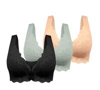 Genérico Sujetador De 3 Piezas para Mujer, Sujetador Premama Sin Aros Comodos, Sujetadores para Dormir Sin Costuras, DiseñO Sexy con Cuello, Contiene Extensor sin Anillo Front Close Back Size Place