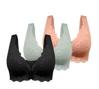 Genérico Sujetador De 3 Piezas para Mujer, Sujetador Premama Sin Aros Comodos, Sujetadores para Dormir Sin Costuras, DiseñO Sexy con Cuello, Contiene Extensor sin Anillo Front Close Back Size Place