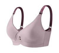 Genérico Sujetador de Lactancia Materna sin diseño con Botones Abiertos para Mujer Ropa Interior de Maternidad cómoda y Funcional (Purple, 34)