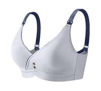 Genérico Sujetador de Lactancia Materna sin diseño con Botones Abiertos para Mujer Ropa Interior de Maternidad cómoda y Funcional (Blue, 42)