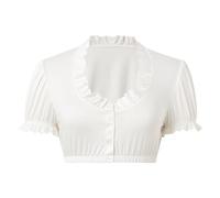 Genérico Sujetador del Oktoberfest para Mujers Manga Corta de Encaje Top Sexy con Escote Plegado Ropa Mujer Interior del Oktoberfest Medieval Blusa Blanca Elegante