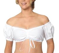 Genérico Sujetador del Oktoberfest para Mujers Manga Corta de Encaje Top Sexy con Escote Plegado Ropa Mujer Interior del Oktoberfest Medieval Blusa Blanca Elegante