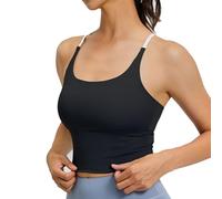 Genérico Sujetador Deportivo de Cruz de Espalda de la Mujer, Ligero Racerback Top de Entrenamiento para el Yoga, Gimnasio, Correr (Black,XL)