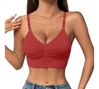 Genérico Sujetador Deportivo Mujer Push up Tallas Grandes Sujetadores de Alta Sujeción para Mujer,con Tirantes Ajustables Y Total,Cómodos,sin Aros. Relleno Sujetadores (Red,S)