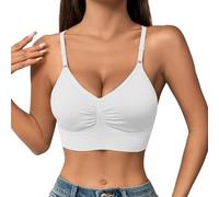Genérico Sujetador Deportivo Mujer Push up Tallas Grandes Sujetadores de Alta Sujeción para Mujer,con Tirantes Ajustables Y Total,Cómodos,sin Aros. Relleno Sujetadores (White,M)