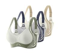 Genérico Sujetador Deportivo Mujer Sujetador sin Aros con Relleno Básico Bandolera Ajustable Comodos Sujetadores Deportivos Mujer Push Up Suaves Elástico Transpirable Pack 3