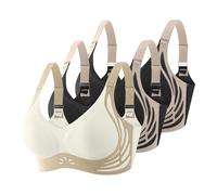 Genérico Sujetador Deportivo Mujer Sujetador sin Aros con Relleno Básico Bandolera Ajustable Comodos Sujetadores Deportivos Mujer Push Up Suaves Elástico Transpirable Pack 3